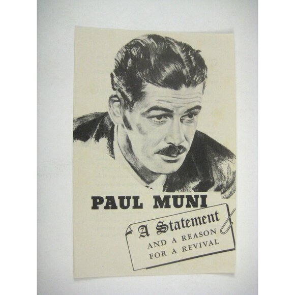 Paul Muni Flyer 1942 Counselor Law Royale Theatre Statement Revival Elmer Rice - Picture 1 of 4